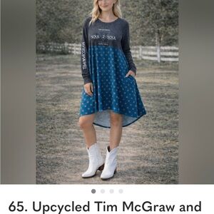 Tim McGraw Soul 2 Soul Blue Polka Dot Long Sleeve Dress @thebohipchik
